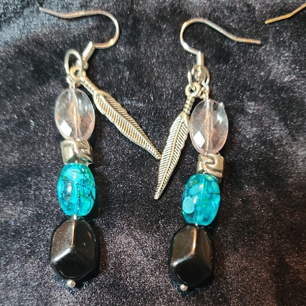 Elegant Silver and Turquoise Dangle Earrings